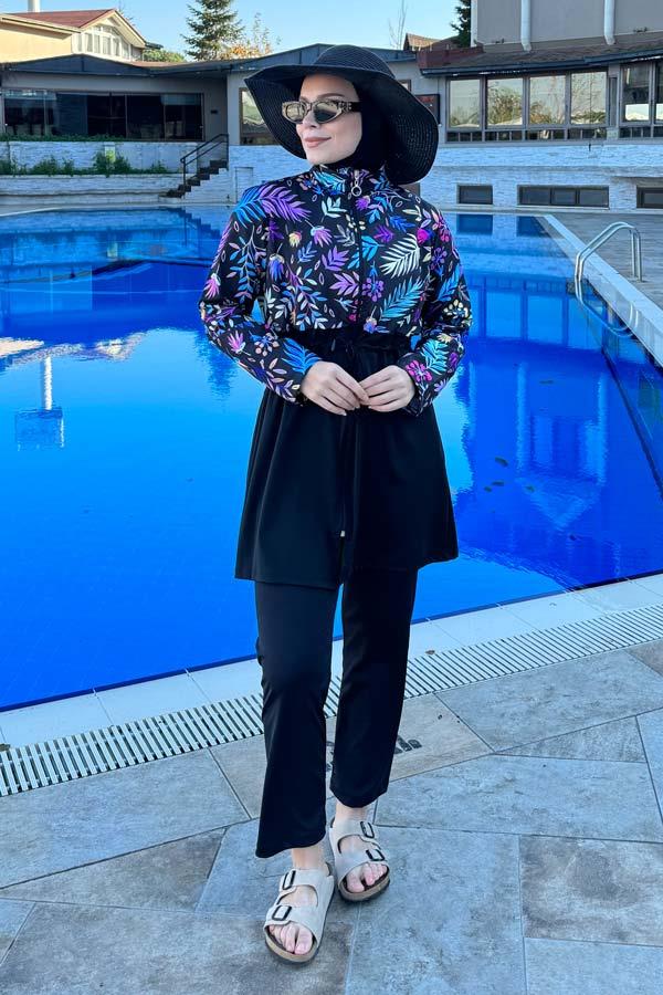 Hafif kumaşlı tam kapalı tesettür mayo modeli