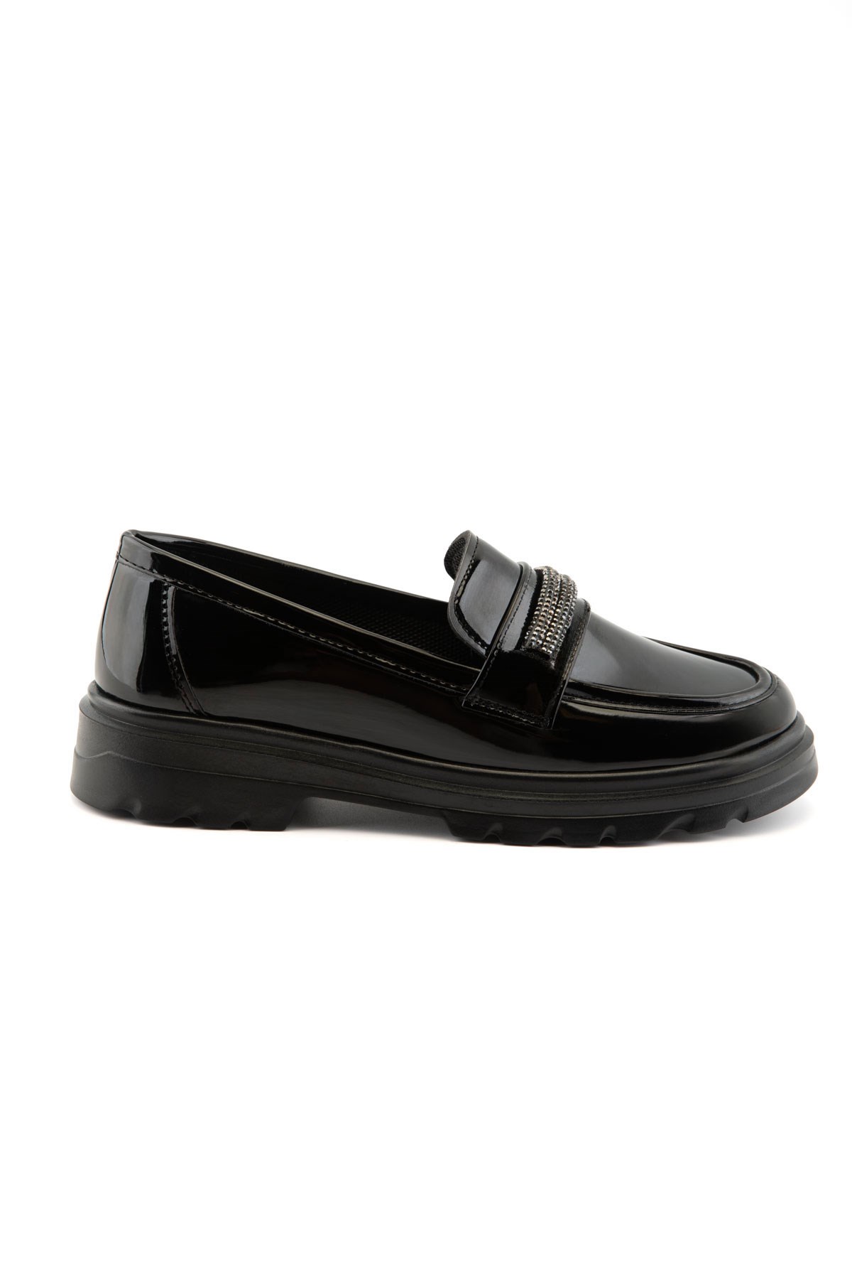 Nessa Siyah Rugan Kadın Loafer 