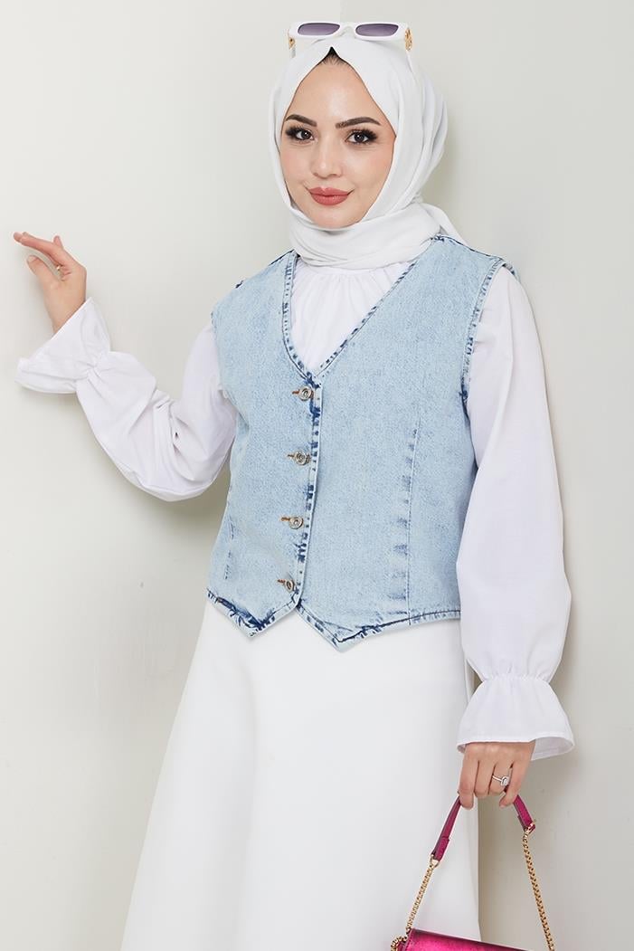 Asyel Kot Yelek 1430 - Buz Mavi