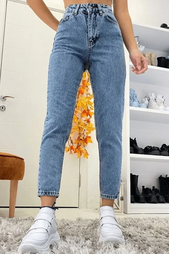 Boyfriend Kot Pantolon 1444 - Açık Mavi