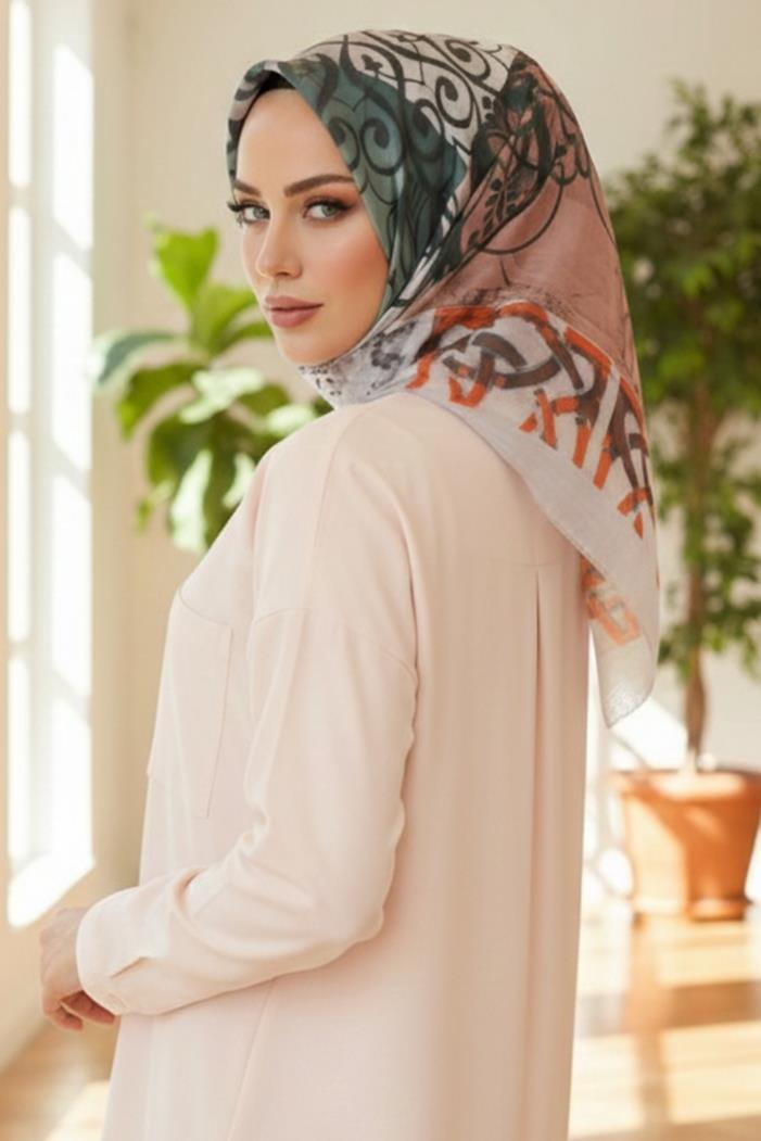 Casey Desenli Soft Eşarp 1188 - Bej
