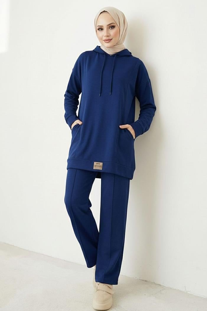 Çift Cepli Kapüşonlu İkili Takım 1668 - Lacivert