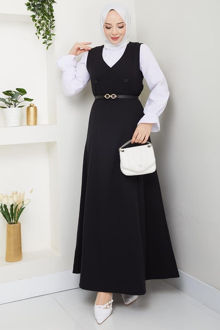 Erves Düğmeli Jile 1399 - Siyah