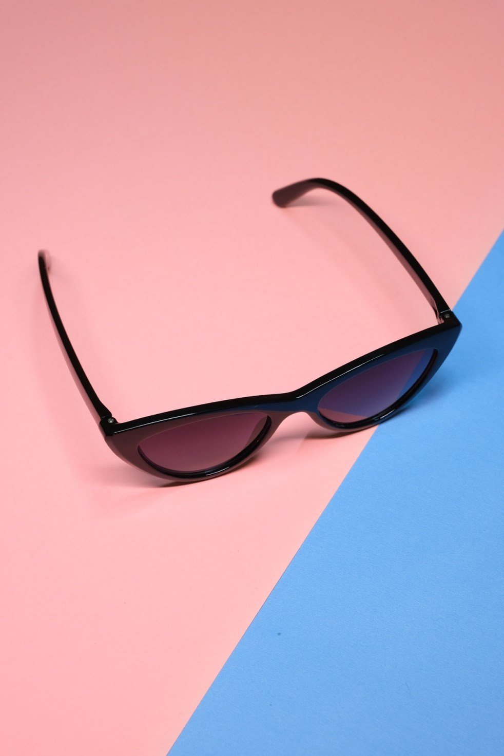 İnce Çerçeve Cat Eye Gözlük -Siyah