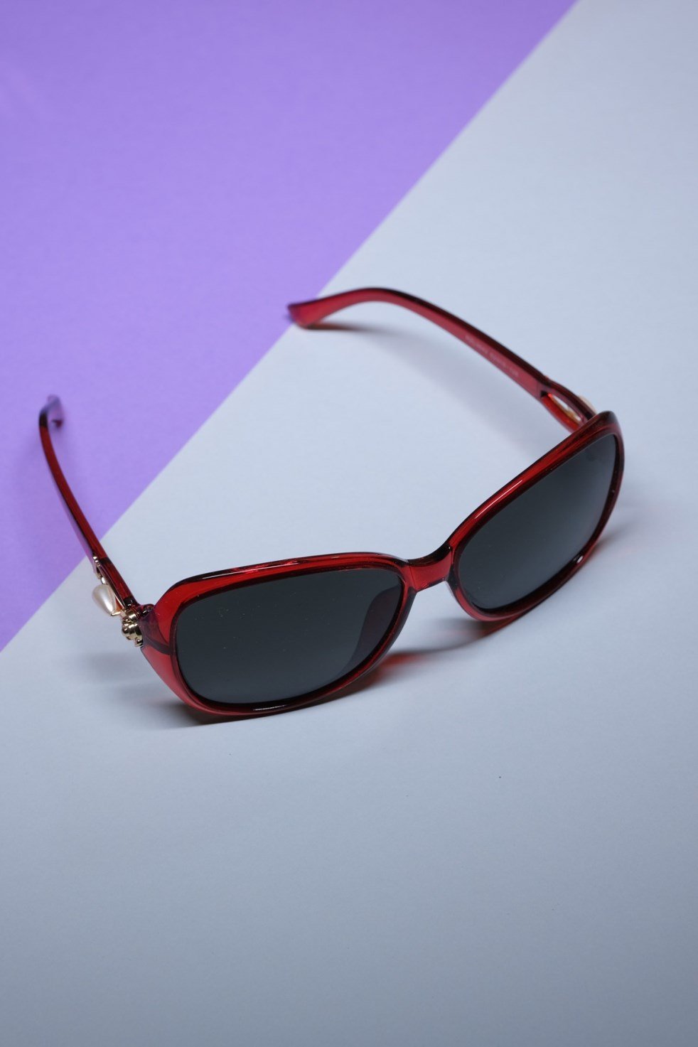 İnci Detay Oval Gözlük - Bordo