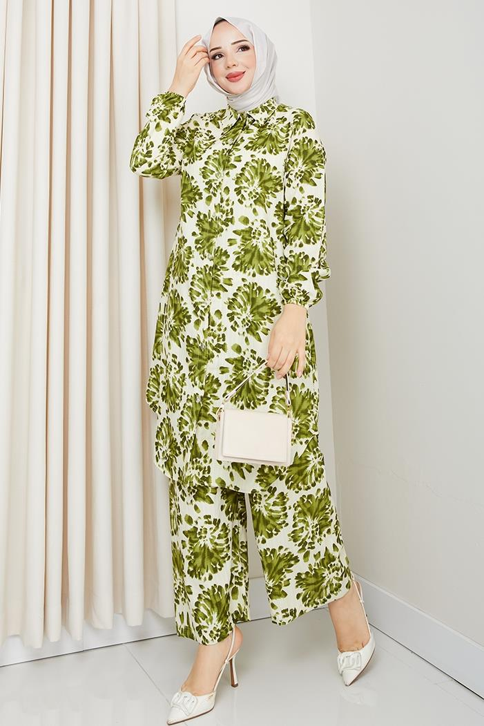 Telya Dokuma Viskon İkili Takım 1578 - Yeşil