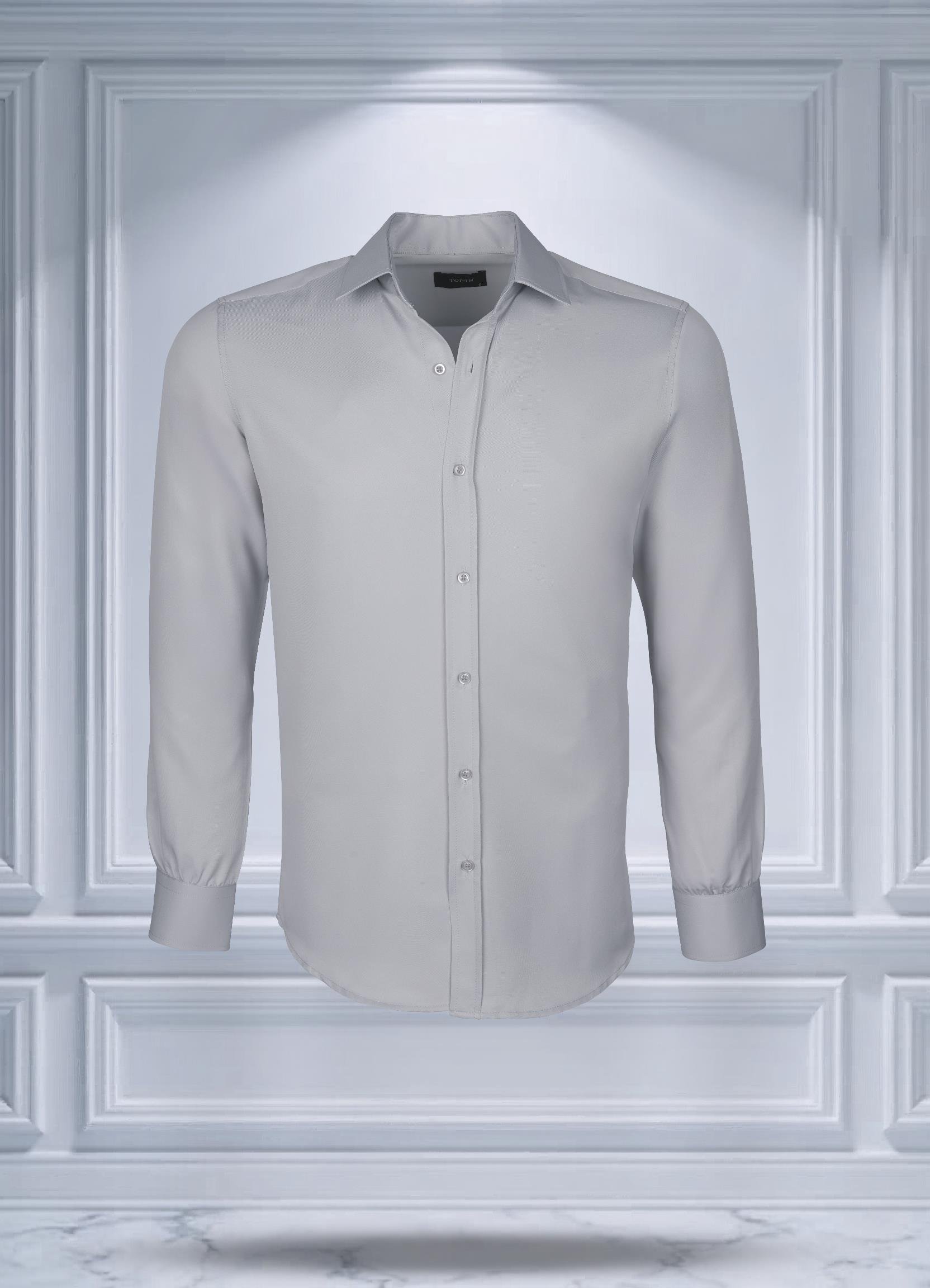 TodthTodth Kolay Ütülenebilen Dört Mevsim Modern Fit Yumuşak Dokulu Gri Düz Erkek Gömlek3 Gömlek 899 TL