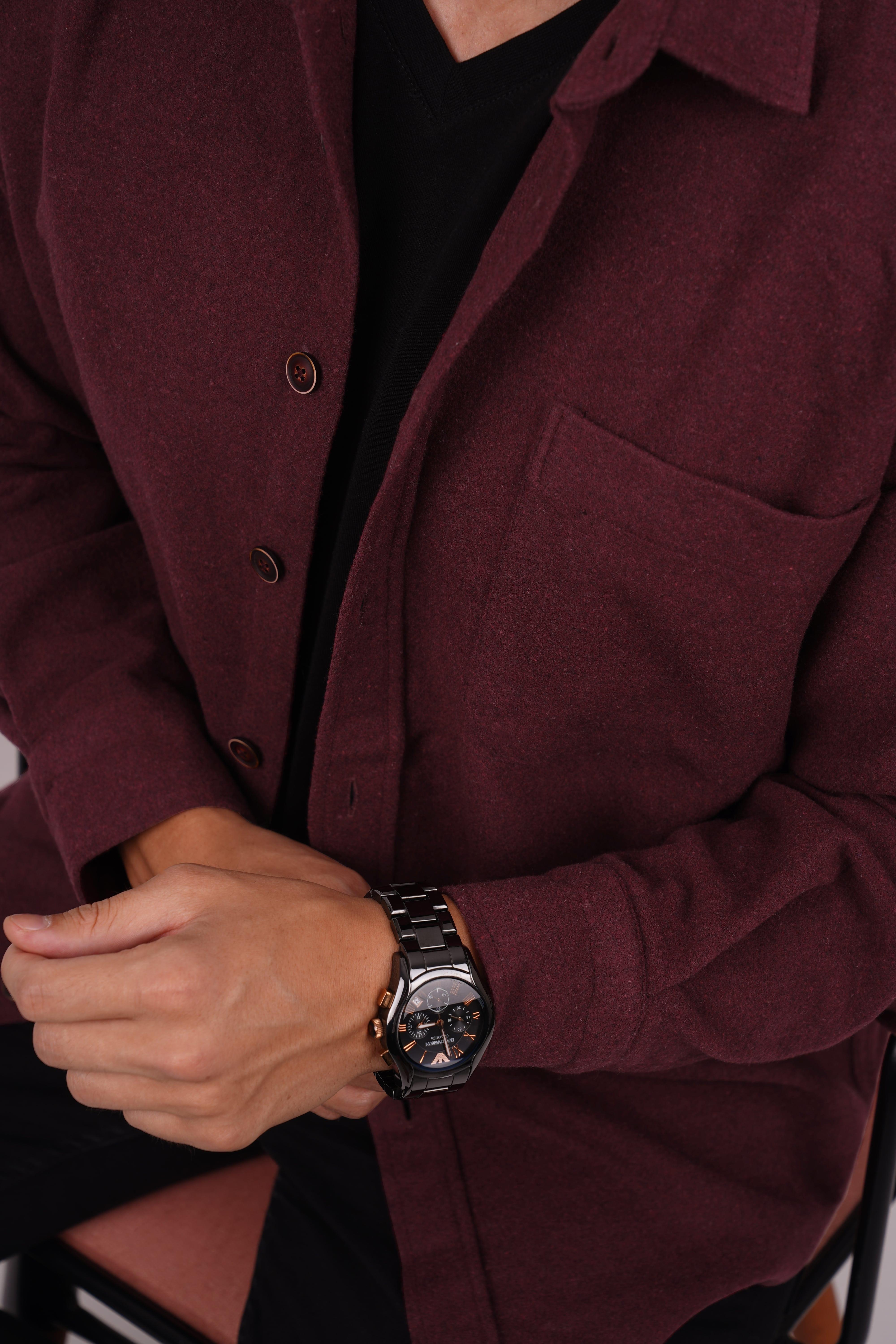 EtikmenBordo Düz Oversize Oduncu Hediye Kutulu Erkek GömlekGÖMLEK MODELLERİ