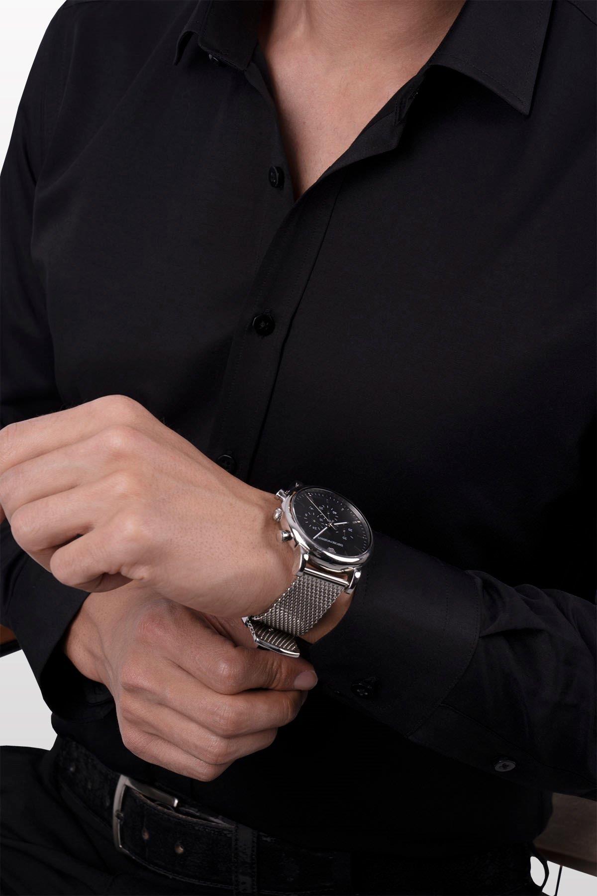 EtikmenSiyah Saten Slimfit Hediye Kutulu Erkek GömlekGÖMLEK MODELLERİ