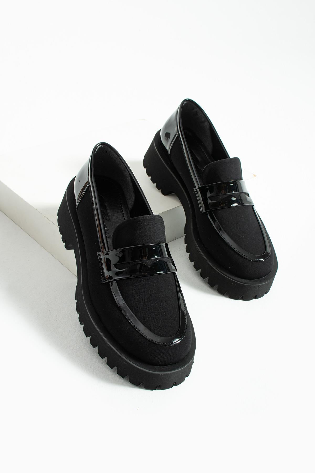 Kadın Yüksek Taban Günlük Loafer Vela - Siyah