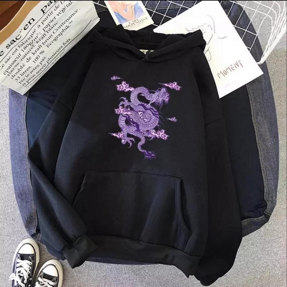 Dragon Nakışlı Sweat SİYAH