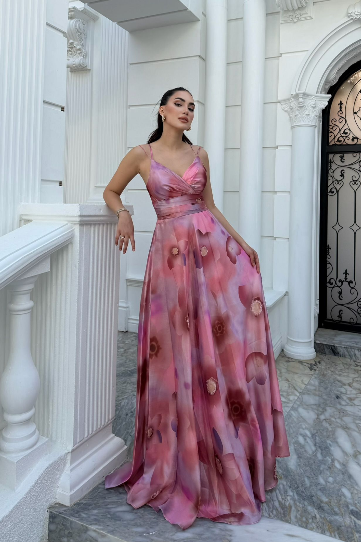Feza Desenli Askı Detay Abiye 1093