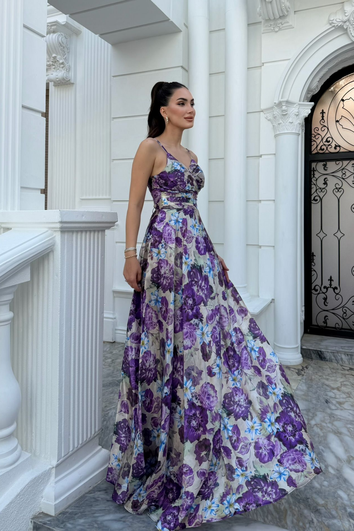 Feza Desenli Askı Detay Abiye 1093