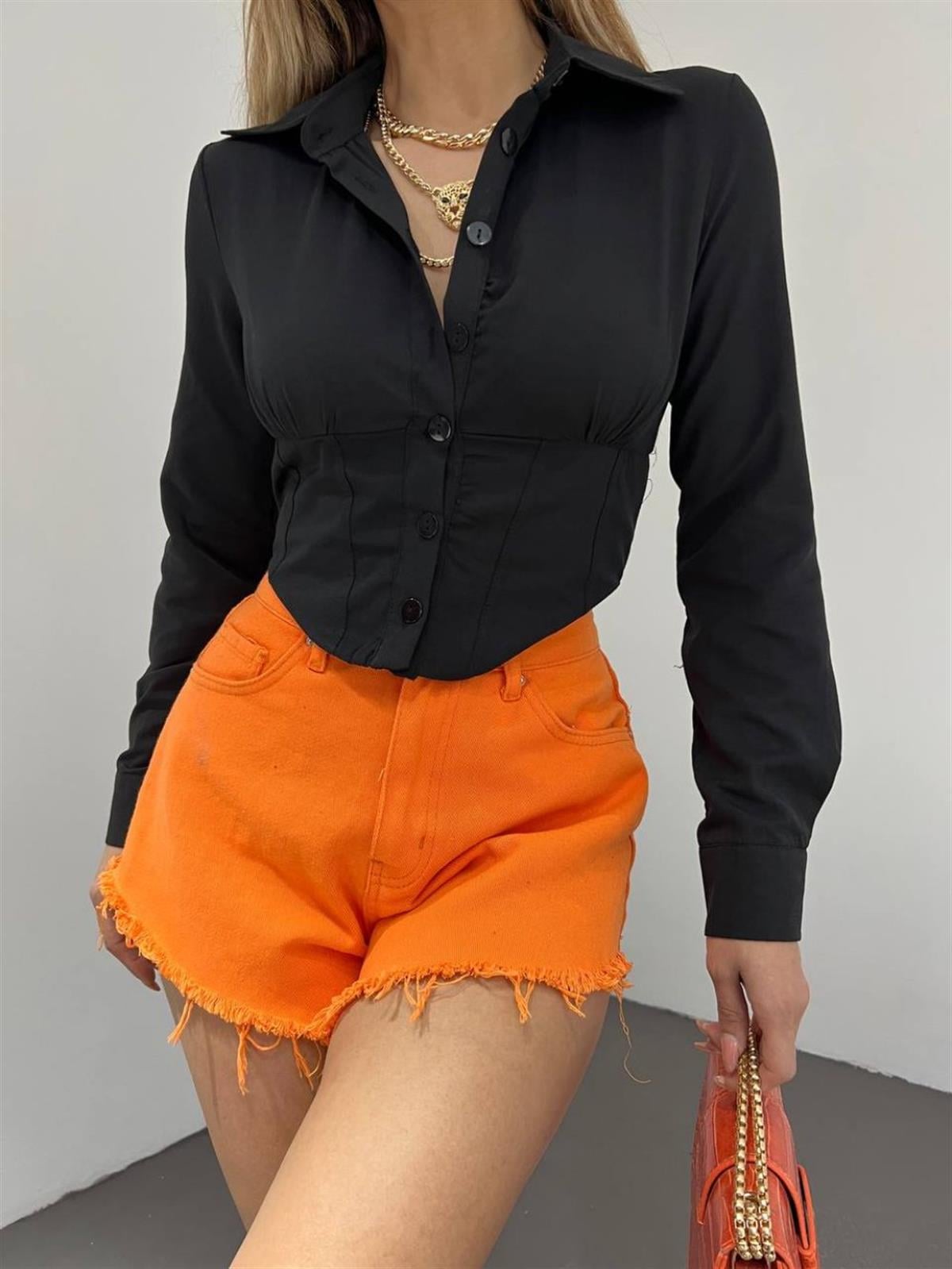 Poplin Zara Gömlek 9210 SİYAH