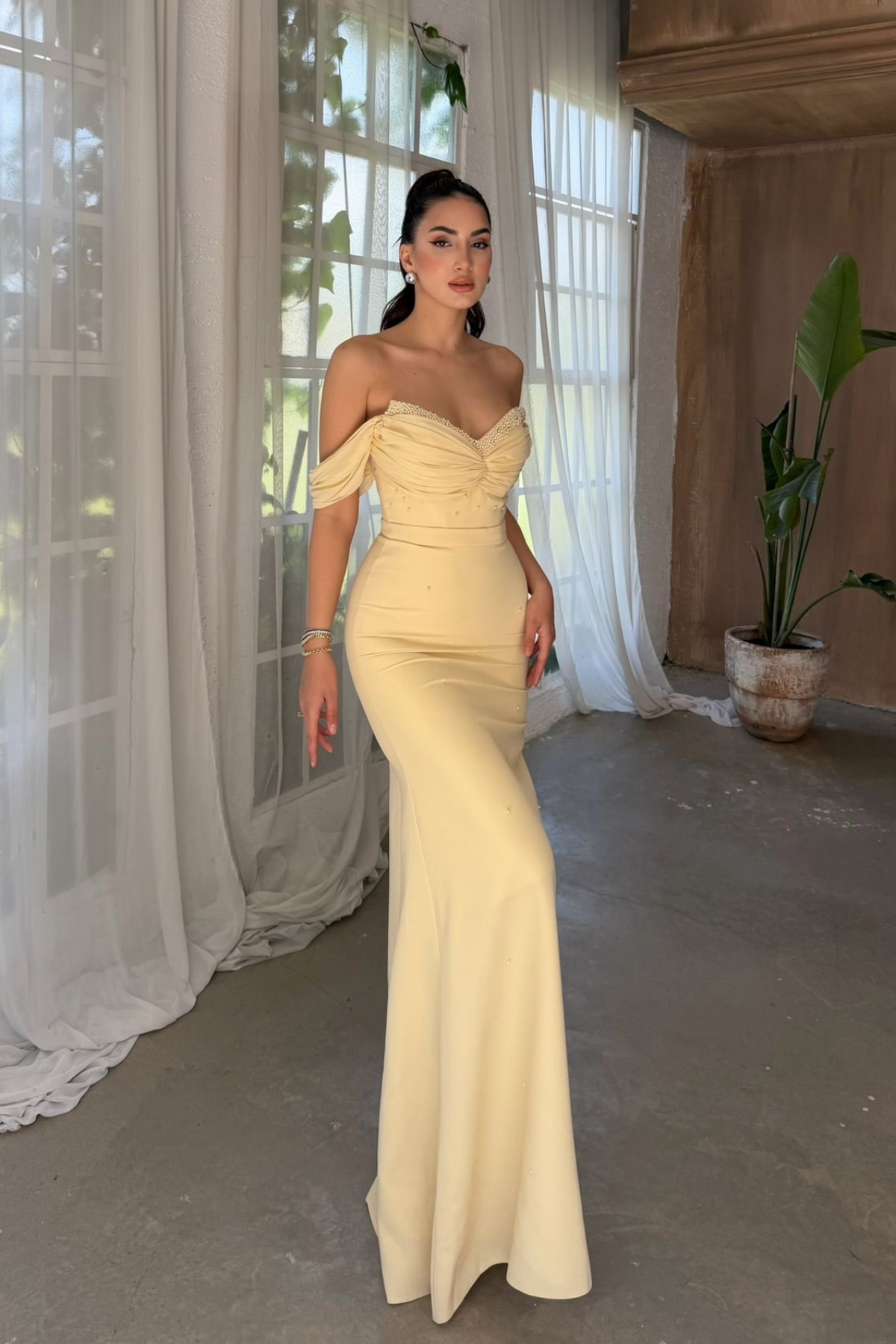 Talya Kayık Yaka İncili Abiye 1061