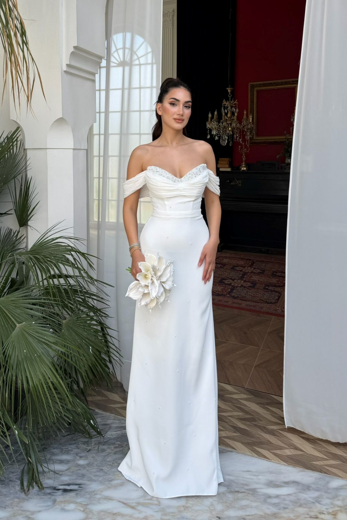 Talya Kayık Yaka İncili Abiye 1061