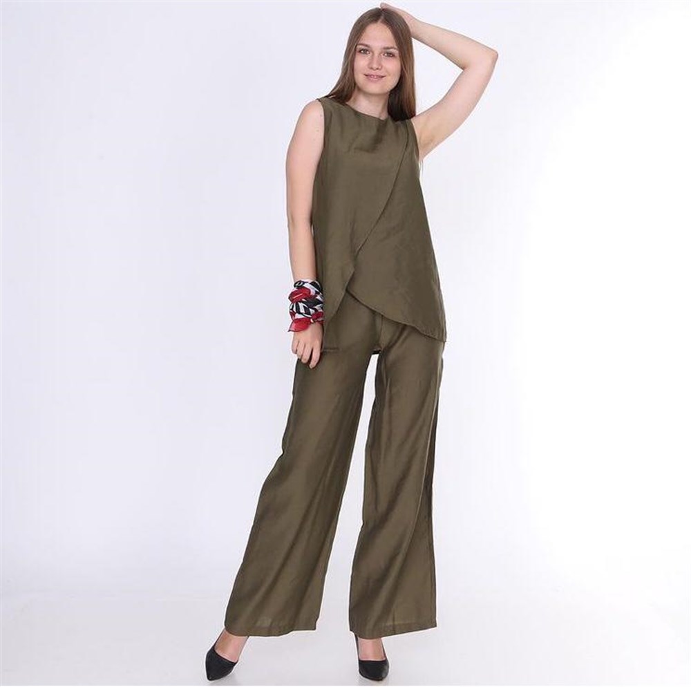 Tasarım Bluz Pantolon Takım HAKİ YEŞİLİ