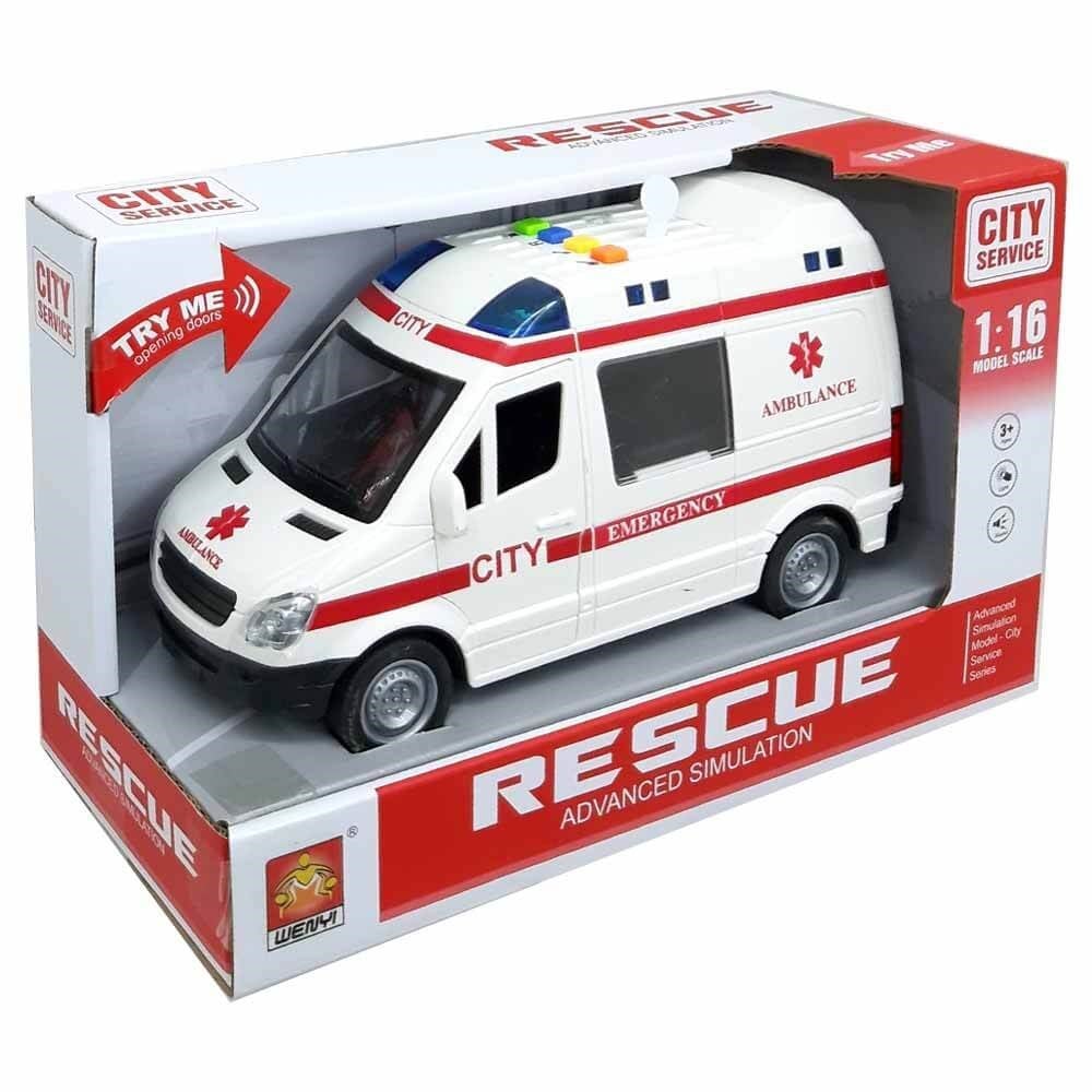 Ambulans Büyük Sesli Işıklı KZL-WY590A-Oyuncak Ambulans