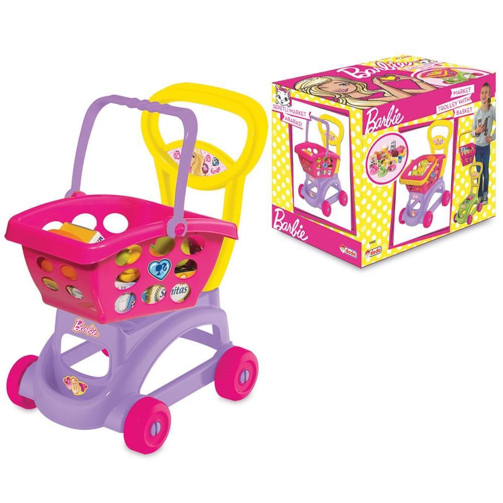 Dede Oyuncak Barbie Sepetli Market Arabası 01972-Kız Oyun Setleri
