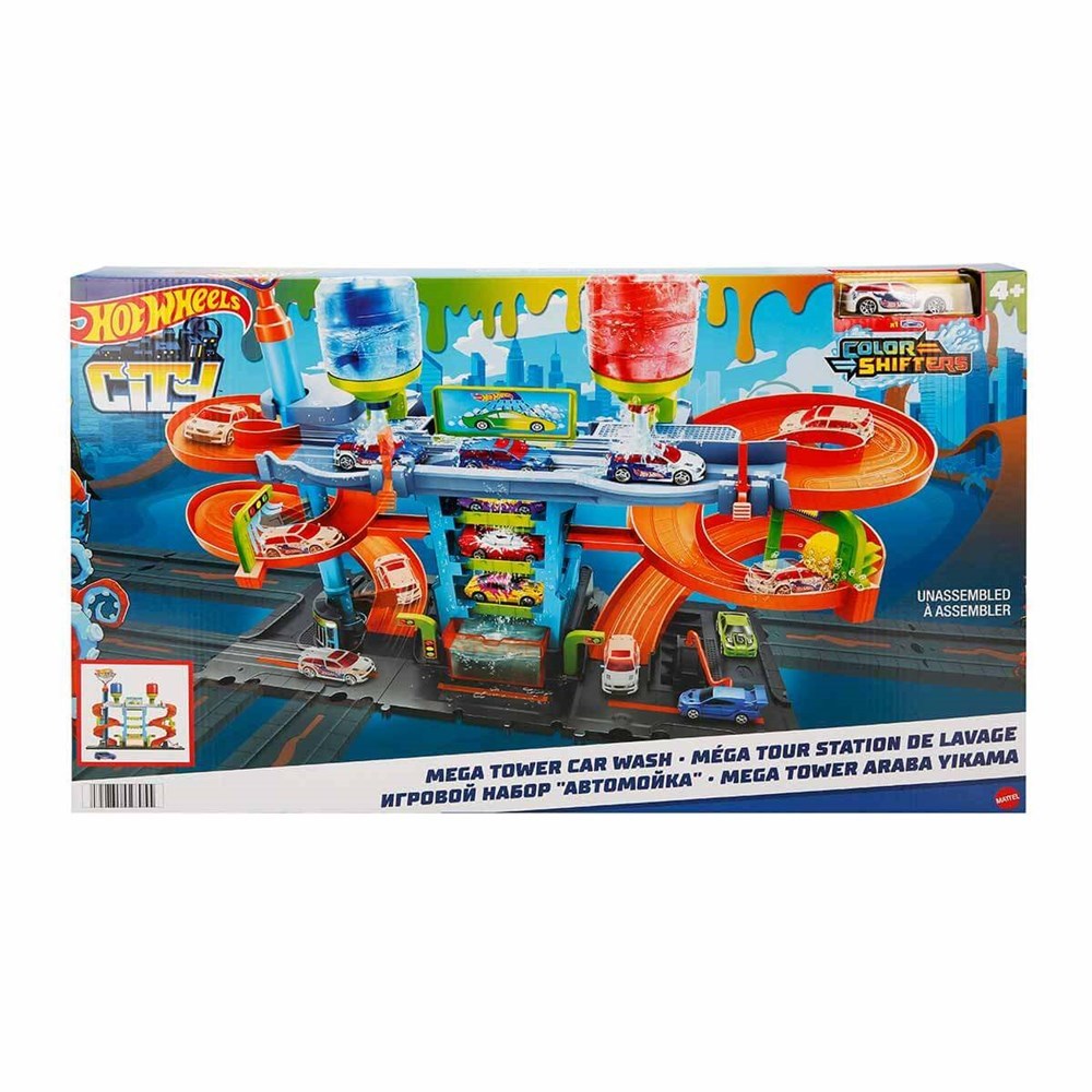 Hot Wheels Mega Araba Yıkama Kulesi HDP05-Erkek Oyun Setleri