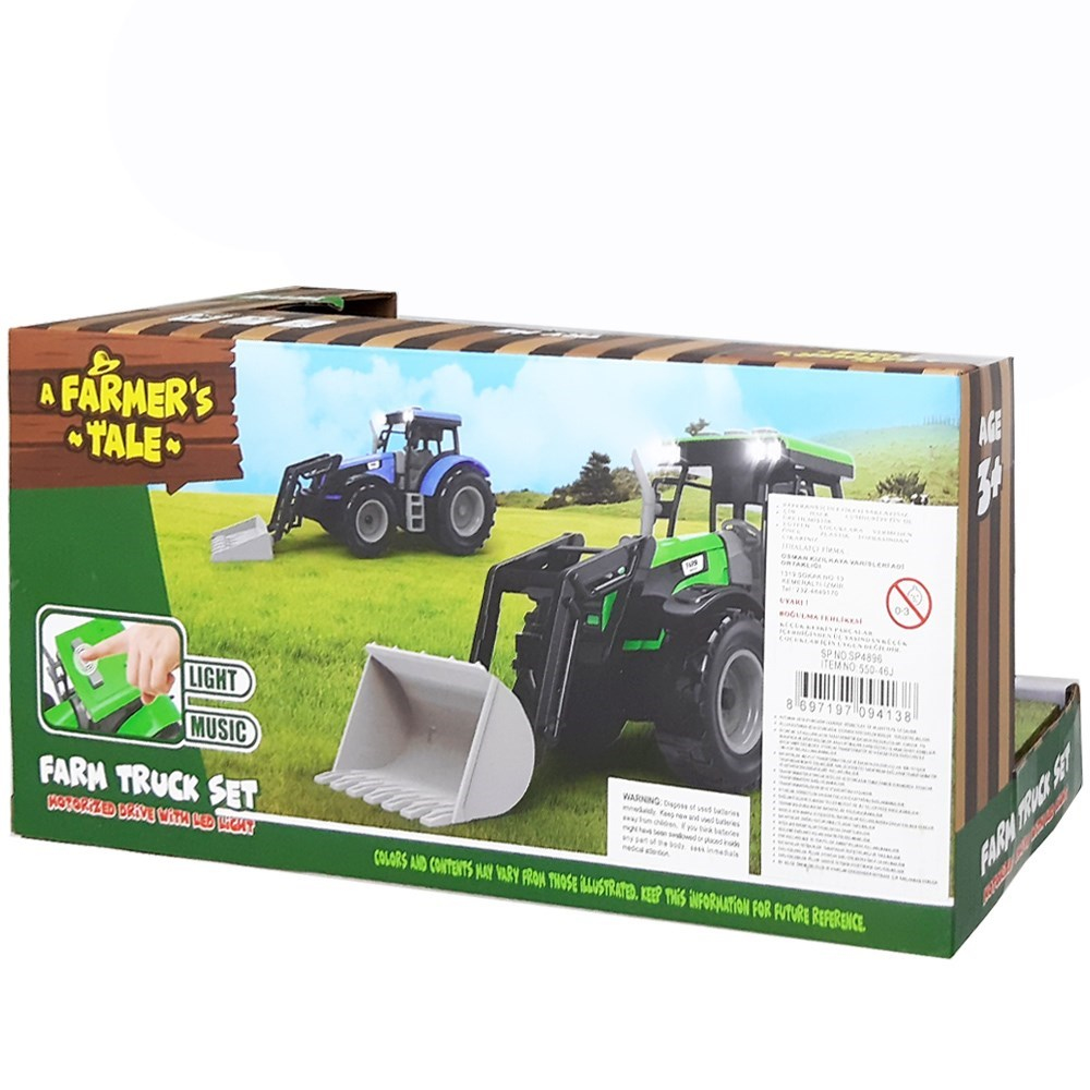 Römorklu Traktör Sesli Işıklı 26 Cm KZL-550-46J-Kumandasız Arabalar