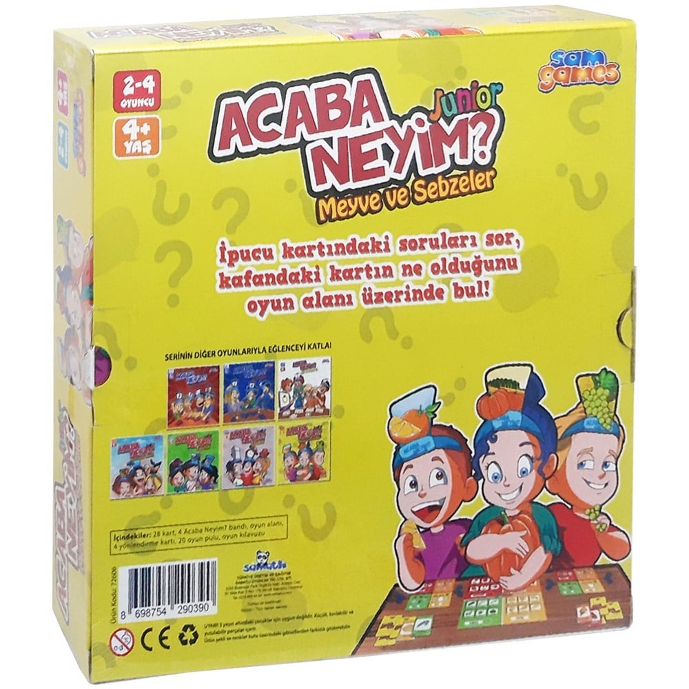 Samatlı Oyuncak Acaba Neyim Junior Meyve Ve Sebzeler 72606-Çocuk Kutu Oyunları