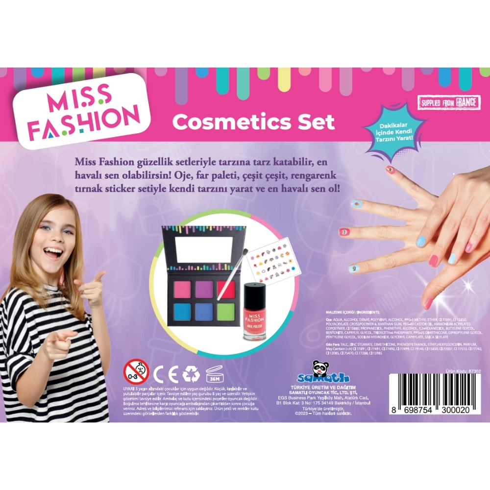 Samatlı Oyuncak Miss Fashion Cosmetics Makyaj Set 67302-Kız Oyun Setleri
