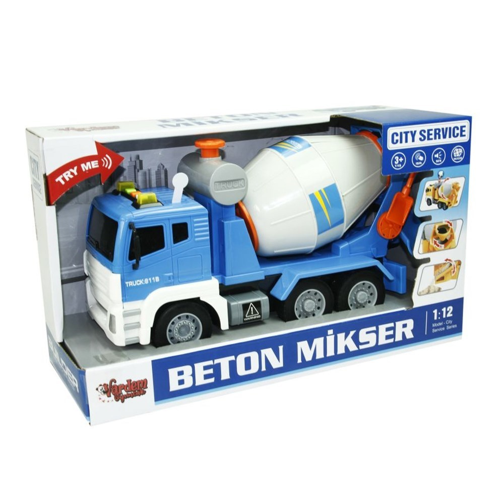 Vardem Oyuncak 1:16 Sürtmeli Sesli Işıklı Beton WY811A,WY811B-Oyuncak Kamyon