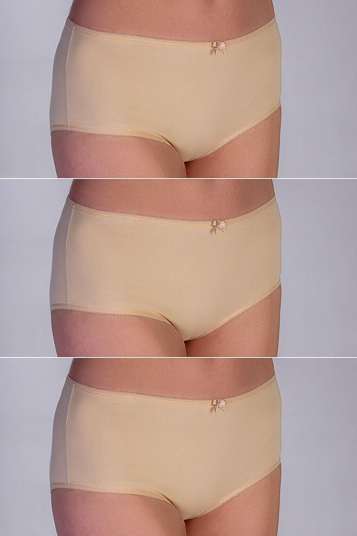 3'lü Paket Pamuklu Slip Külot 5003 Ten