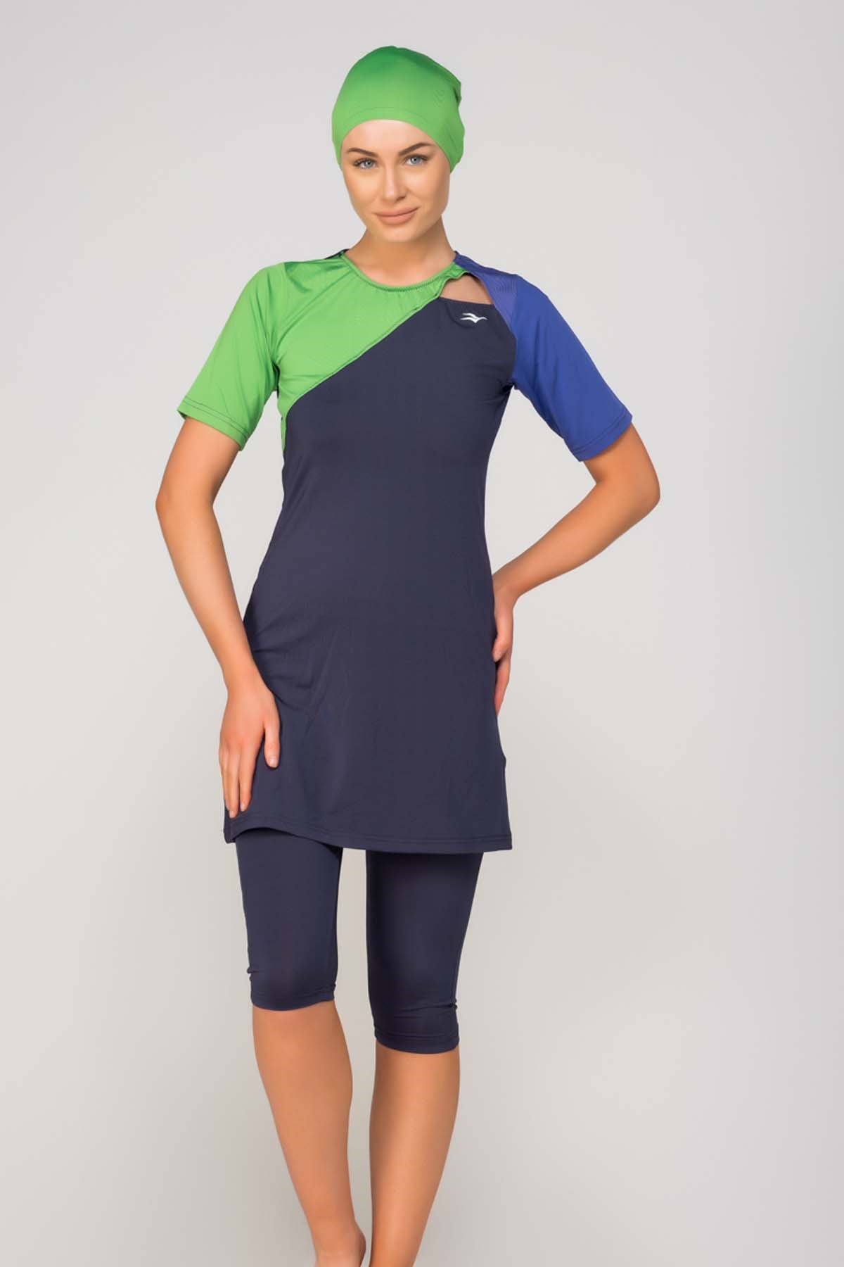 Alfasa 296 Semi Covered Tights Islamic Burkini Swimsuit