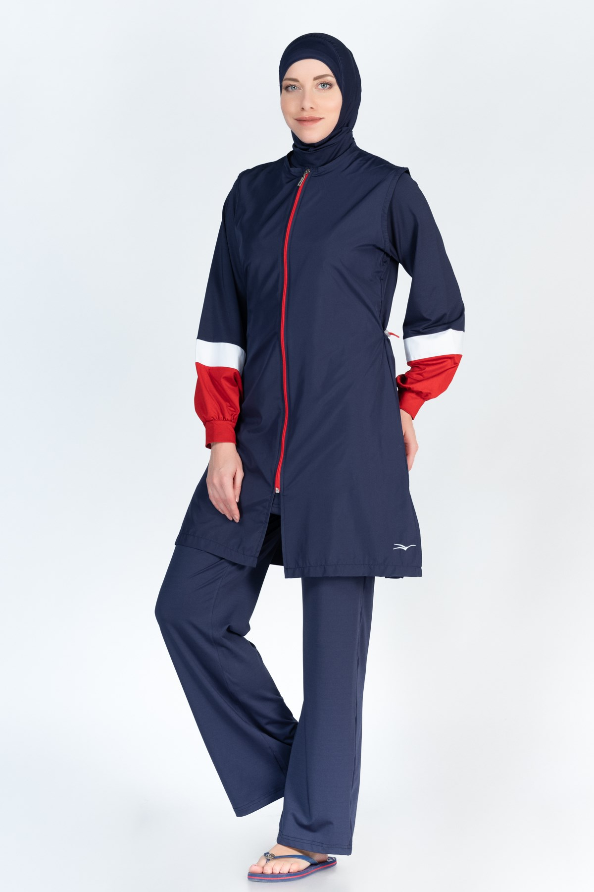 Alfasa 363 Long Coreved Vest Trousers Islamic Burkini Swimsuit