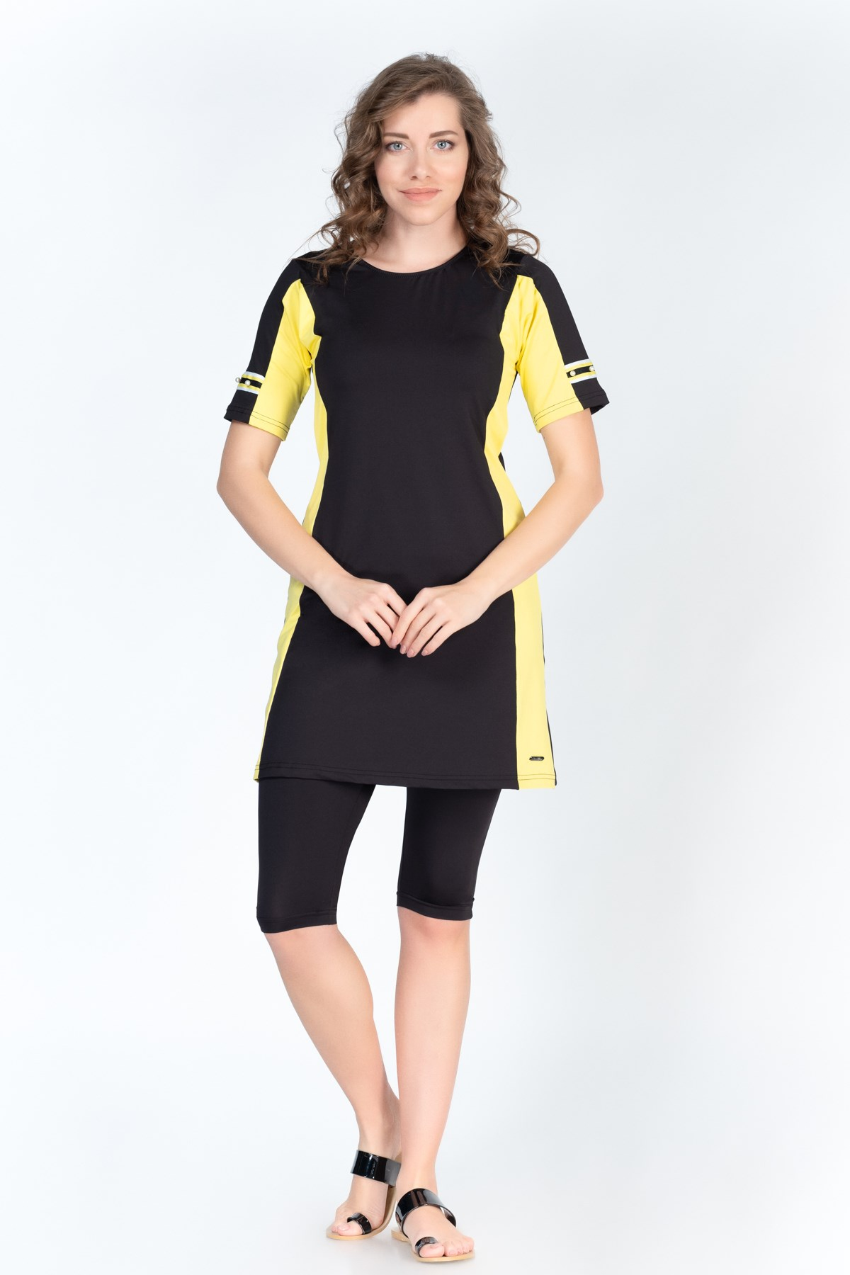 Alfasa 389 Semi Coreved Short Tights Islamic Burkini Swimsuit