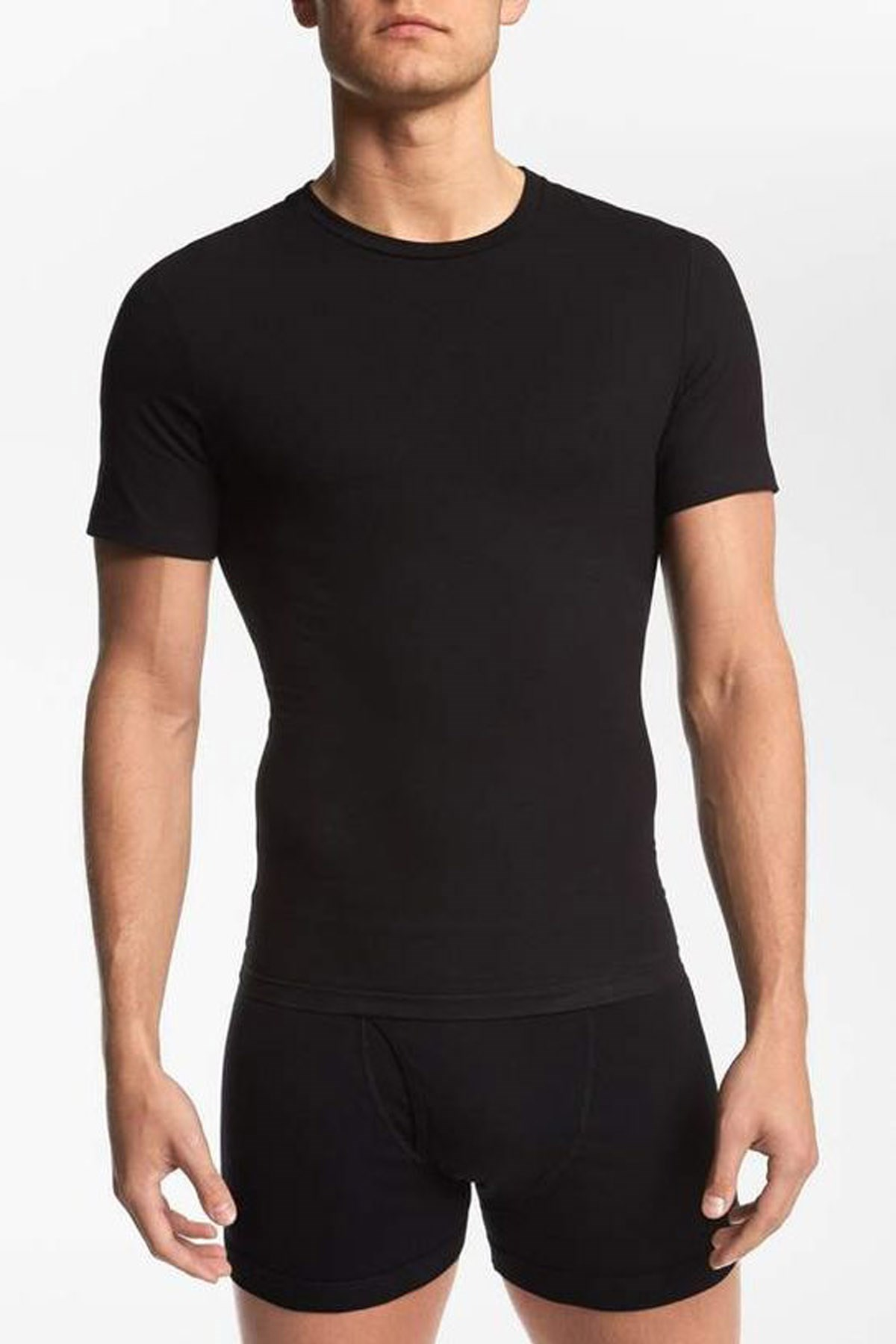 Camasircity 110 Erkek Likra T-Shirt Siyah