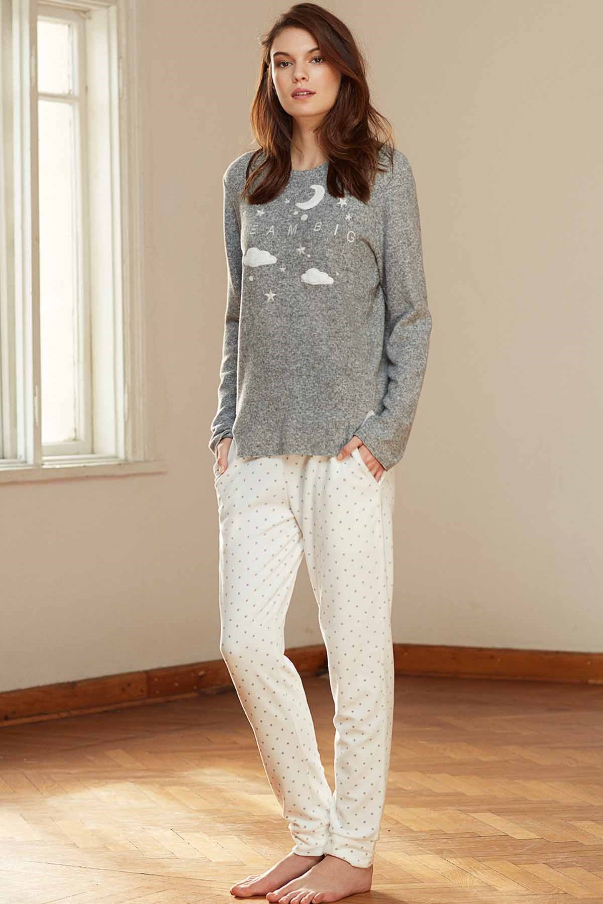 Catherines 1327 Kadın Pijama Takım Gri
