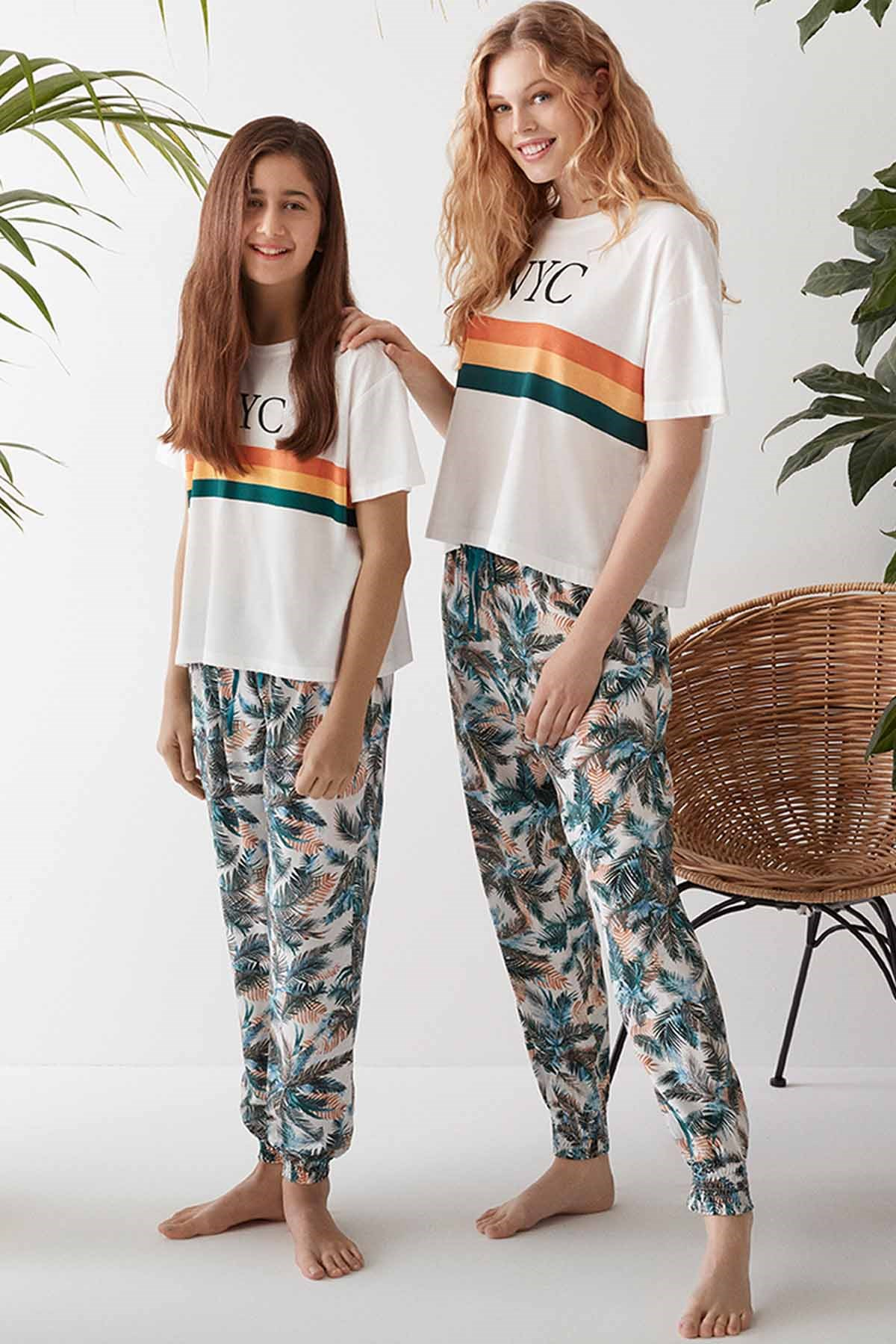 Catherines 1418 Kadın Pijama Takım Beyaz