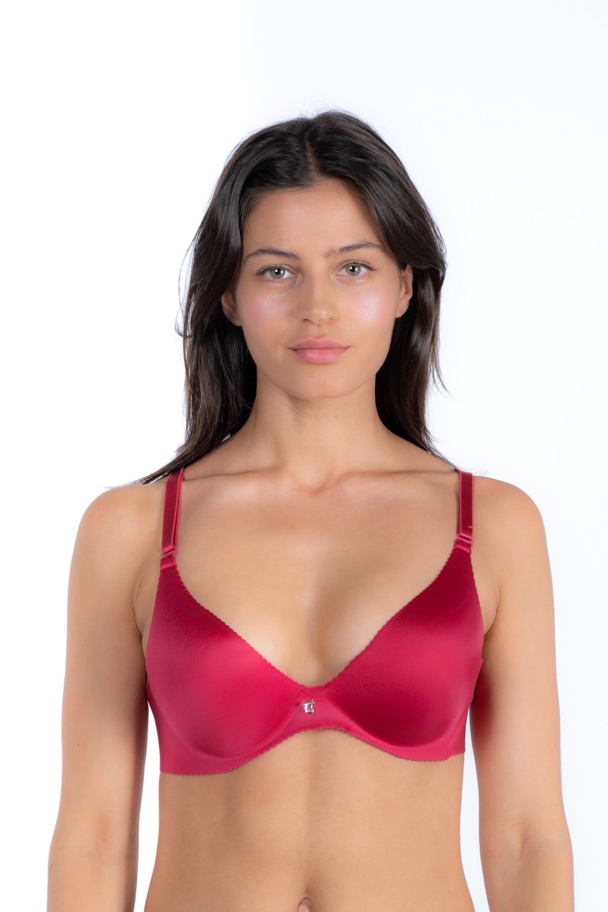 C&City 7038 Kadın Double Push Up Lazer Sütyen Bordo
