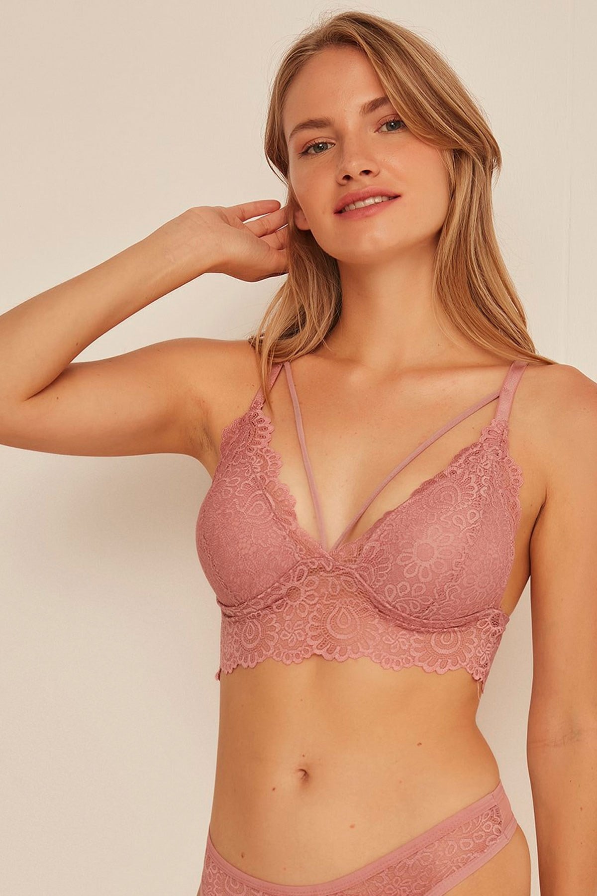 C&City 7503 Kadın Kaplı Bralet Sütyen Gül Kurusu