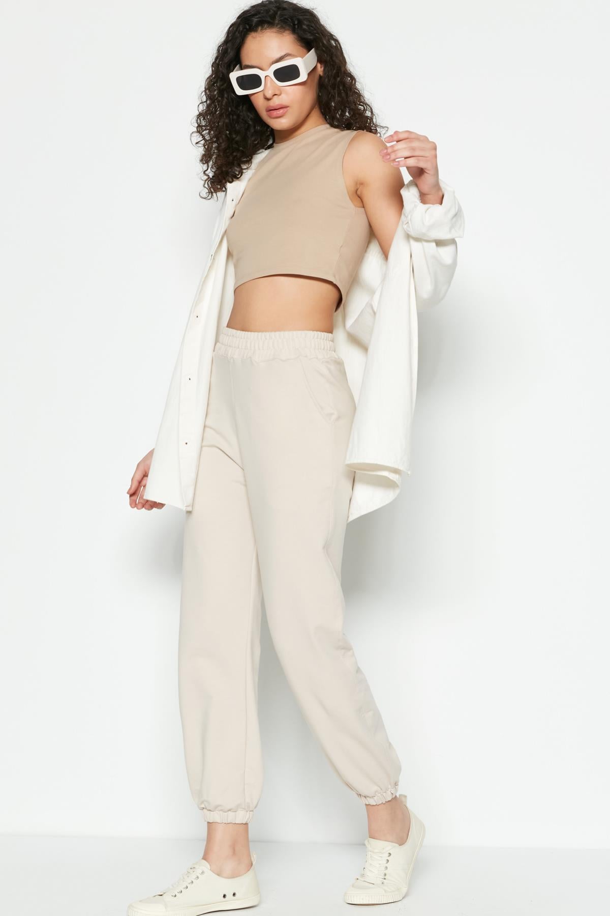 Basic Jogger Eşofman Altı 802 Krem