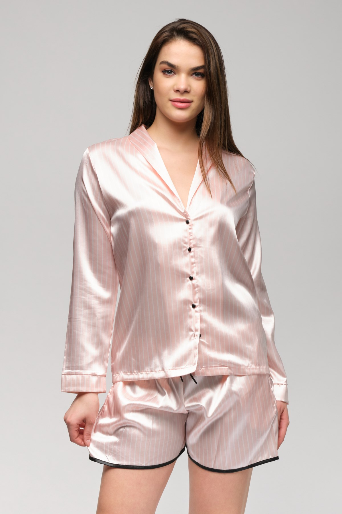 C&City Bride Women Bride Satin Shirt