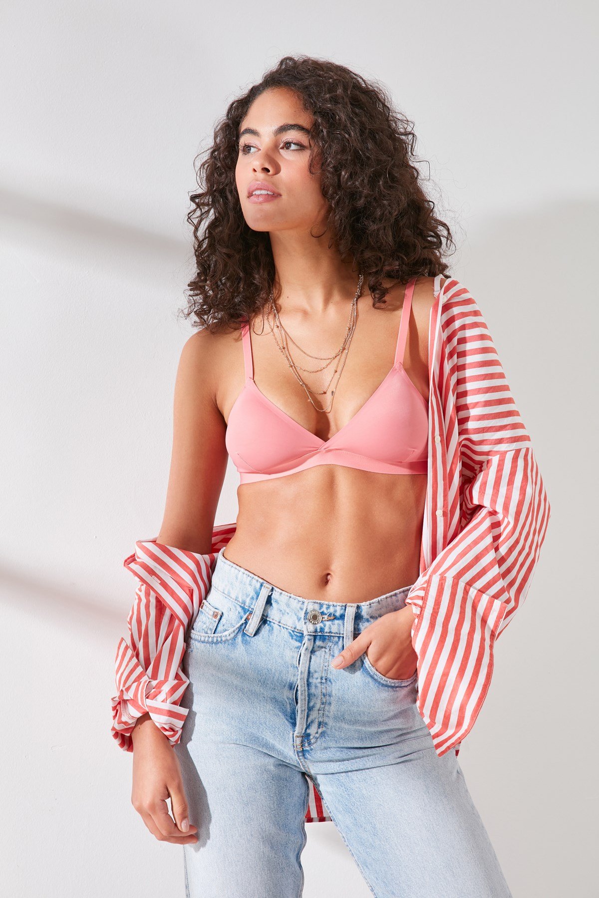 C&City C12809 Kadın Lazer Kesim Yapıştırma İz Ypmz Sütyen Gül Kurusu