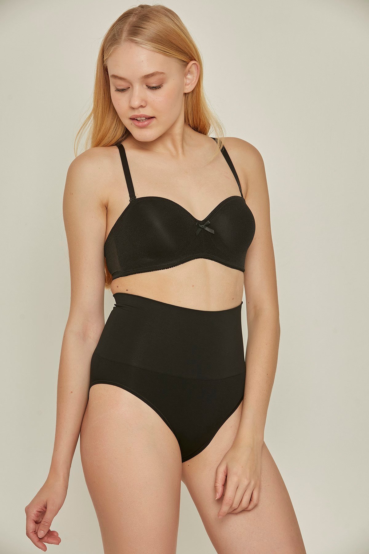 C&City C22001 Seamless Slip Pantolon Korse Siyah