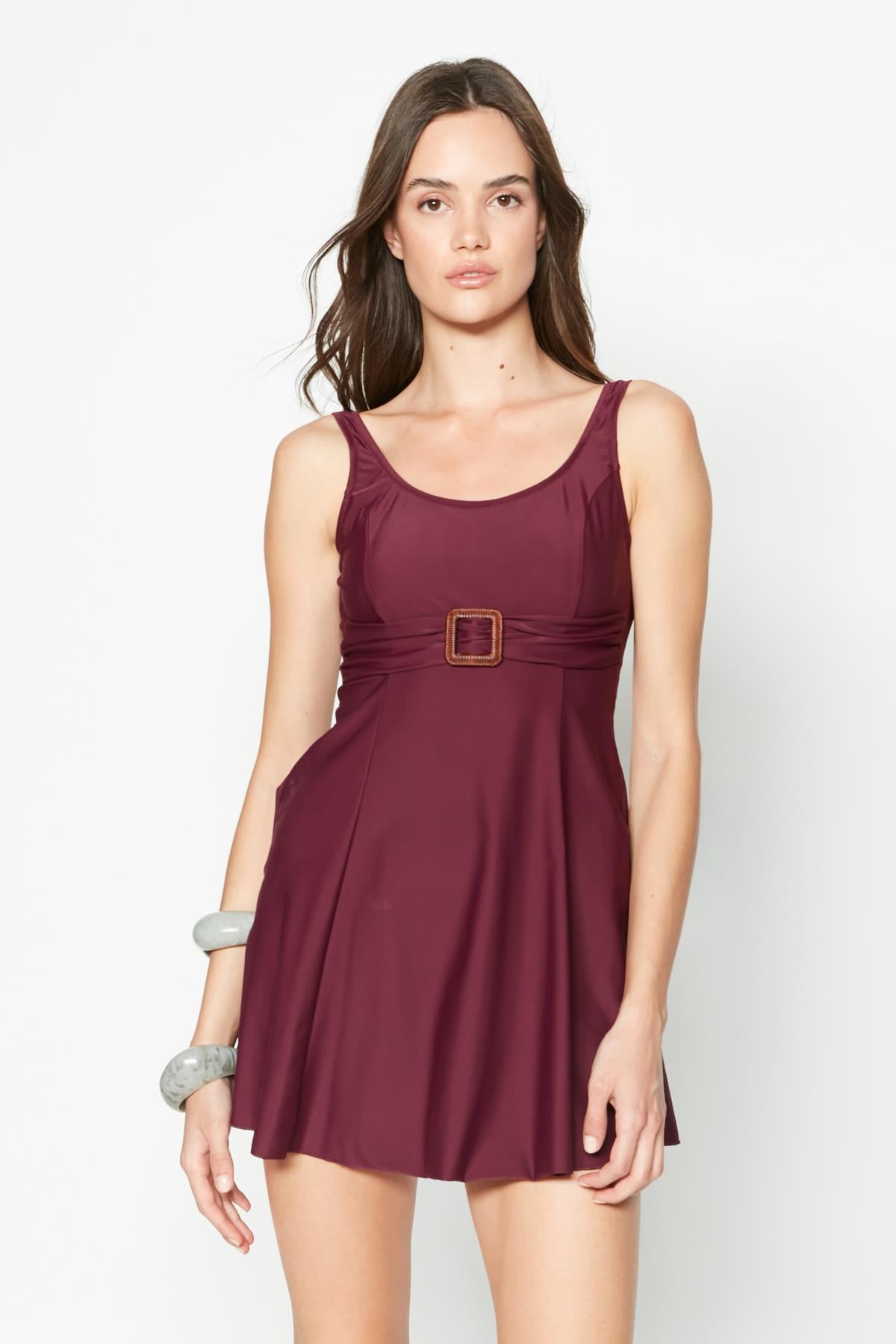 C&City Elbise Mayo 7546 Bordo