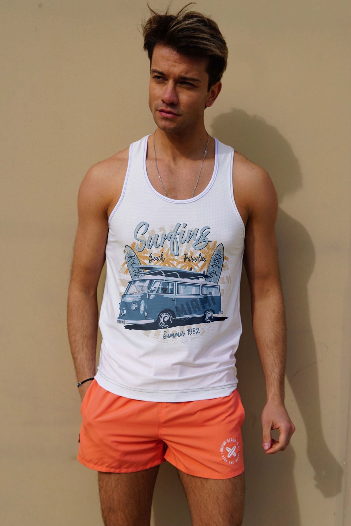 C&City Erkek Atlet Sıfır Kol Baskılı T-Shirt M-0342