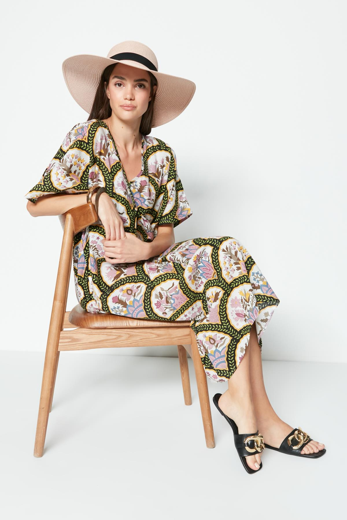 C&City Hasır Plaj Şapkası Y23730-26 Pudra