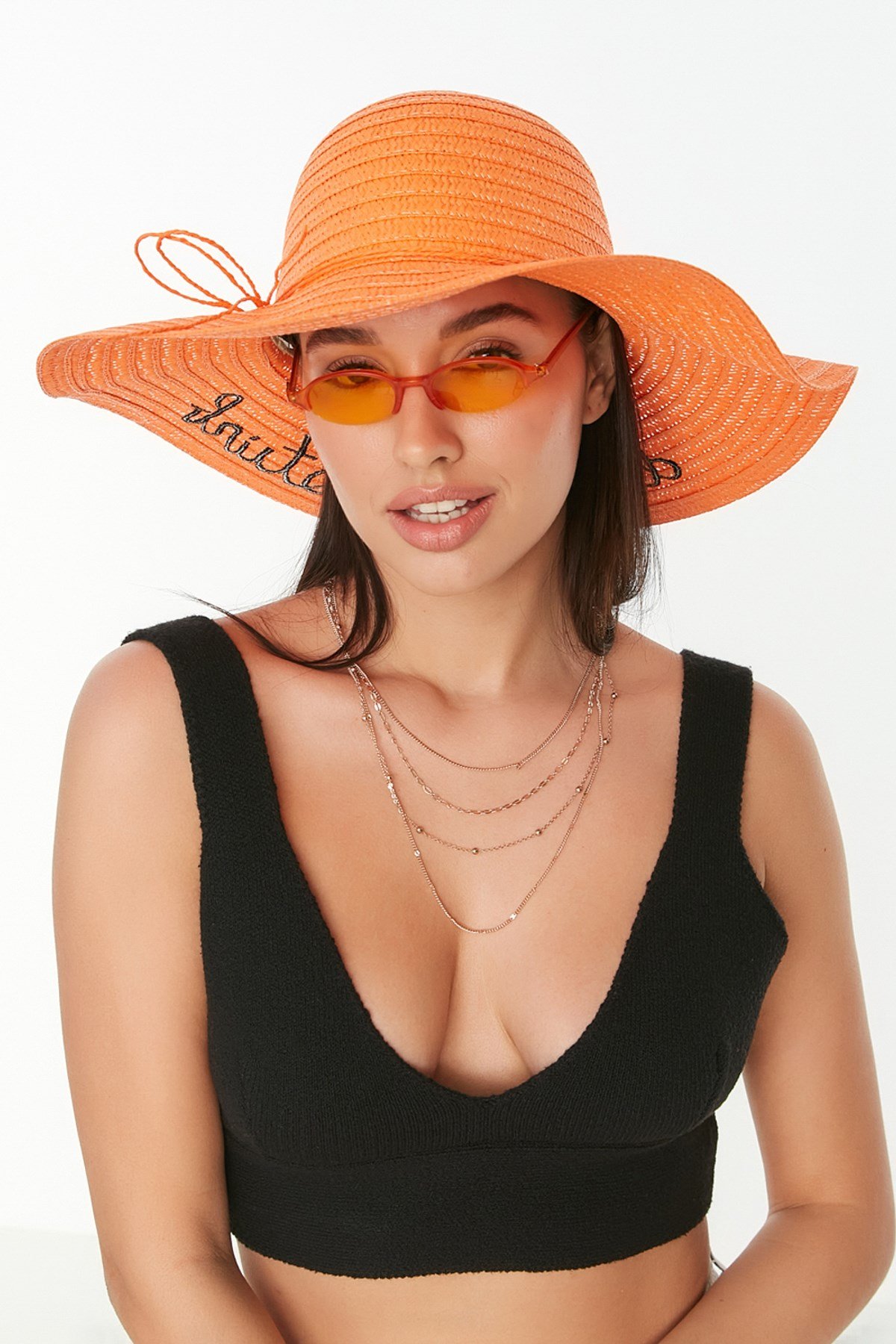 C&City Hasır Plaj Şapkası Y87300-29 Somon