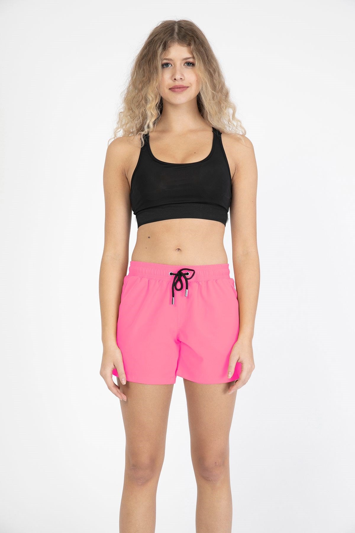 C&City Kadın Likralı Deniz Şort C1813 Pembe