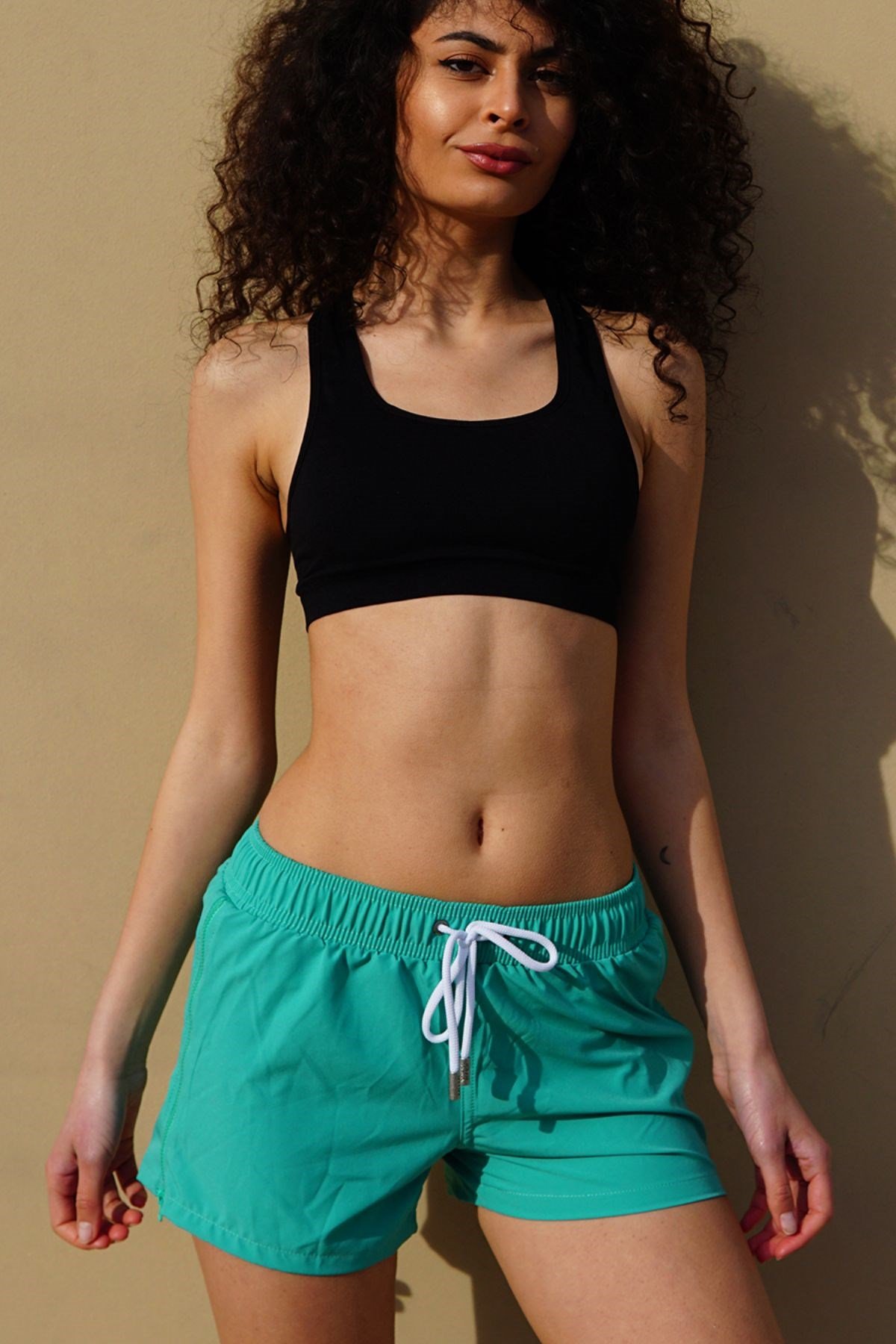 C&City Kadın Likralı Deniz Şort C1816 Mint