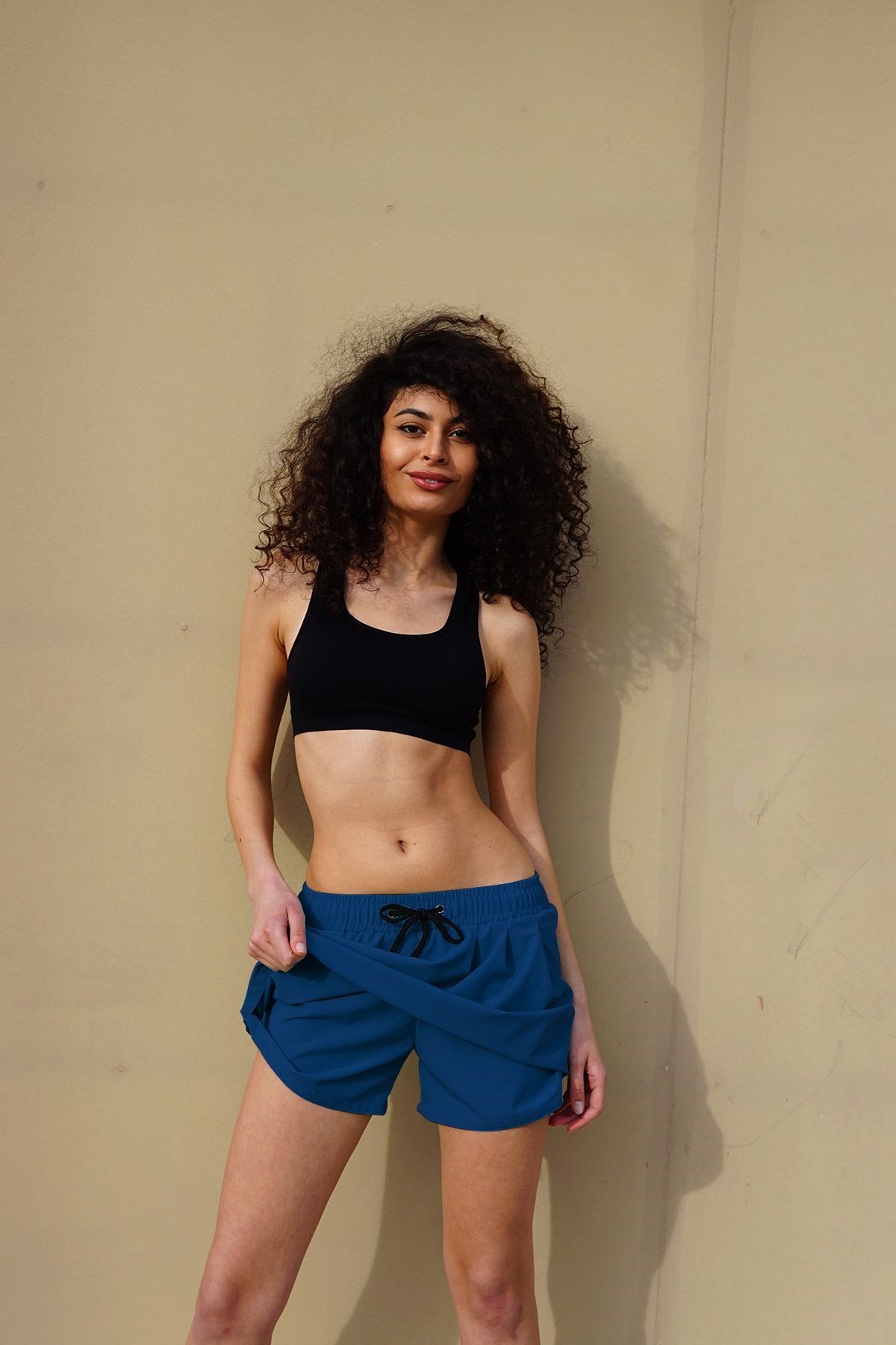 C&City Kadın Likralı Deniz Şort Etek C1810 lacivert