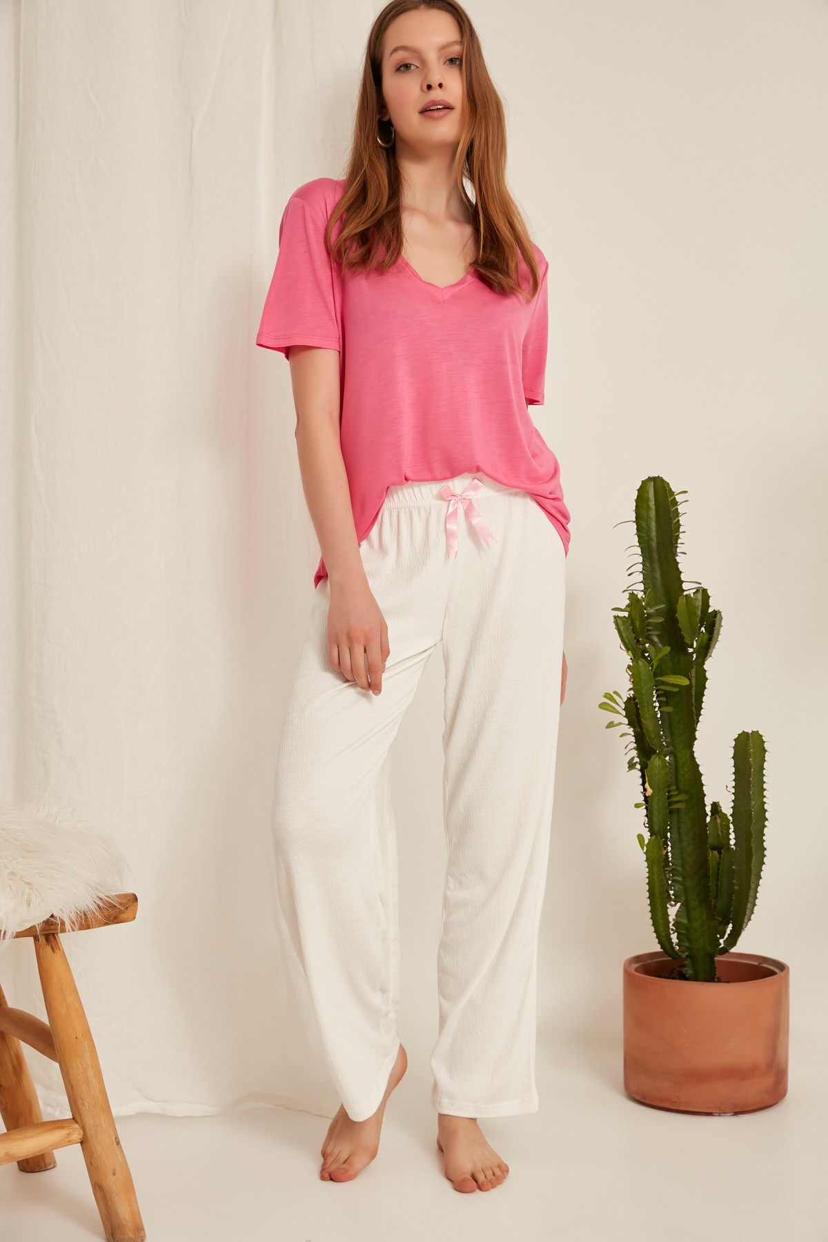 C&City Kadın Pijama Altı 612 Beyaz