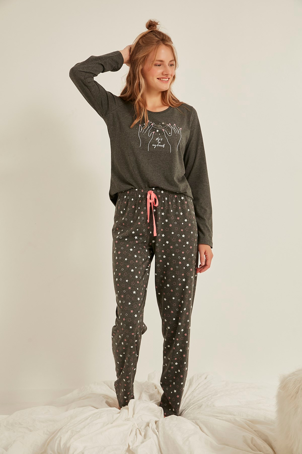 C&City Kadın Pijama Takım 0030320090 Antrasit